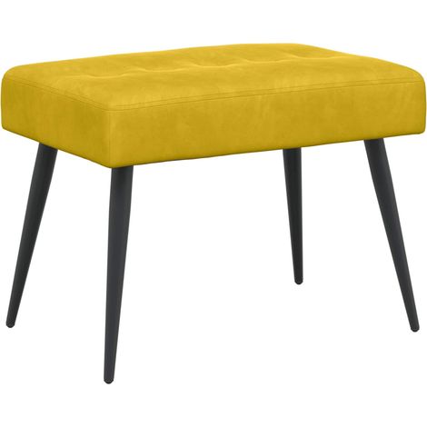 Bench with Button Tufted Yellow 60 x 40 x 45 cm Velvet vidaXL (1/5)