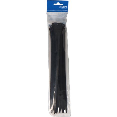 BRIDAS NEGRAS 300x8mm NYLON ALTA CALIDAD (BLISTER 25 unid.) EDM