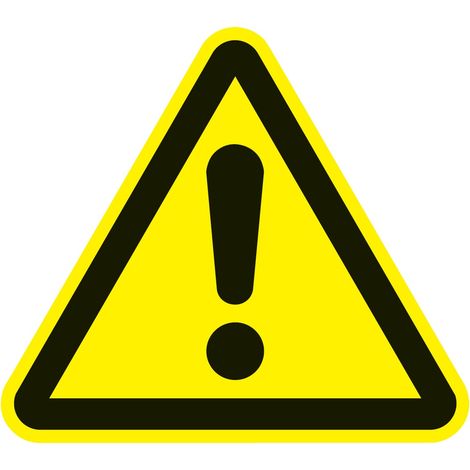Panneau de signalisation avertissement triangulaire 200 mm – Norme ASR A1.3/DIN EN ISO 7010 – Matériau feuille jaune/noir – Pour zones dangereuses