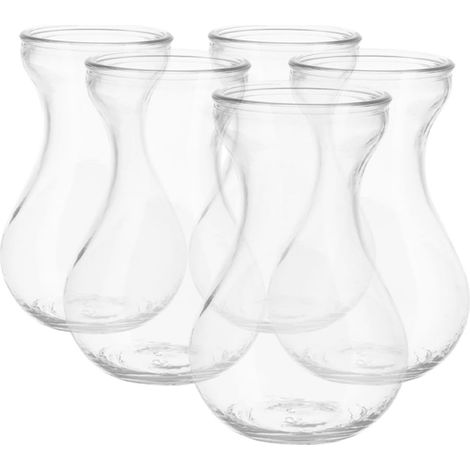 Lot de 5 Vases en Verre Transparents pour Centres de Table Vases à Bourgeons Hydroponiques Créatifs pour Bureau et Maison Design Simple et Fonctionnel (1/5)