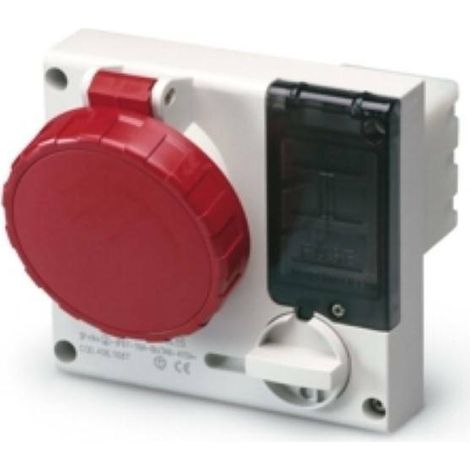Scame presa cee interbloccata protetta da incasso omnia con portafusibile 3p+n+t  406.1686 (1/2)