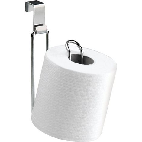 1 Porte-rouleau, Acier chromé, Sans perçage, Réservoir WC, Salle de bain (1/5)