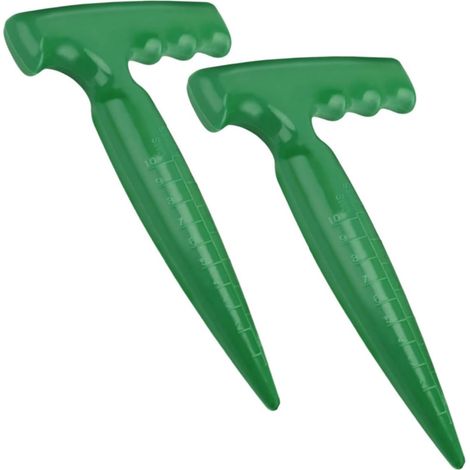 Plantador de bulbos, plantador manual tradicional de 2 piezas, plantador completo, sembradora práctica para hacer agujeros para plantar plantas jóvenes y macetas.