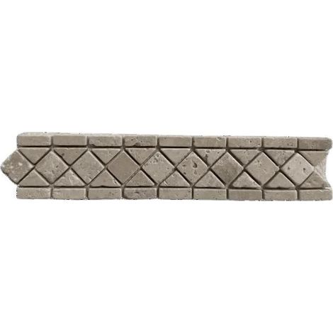 Wandverkleidung Listel - ALBEDO PIERRE - Travertin - 6x30,5 cm - Hellbeige - Innen/Außen