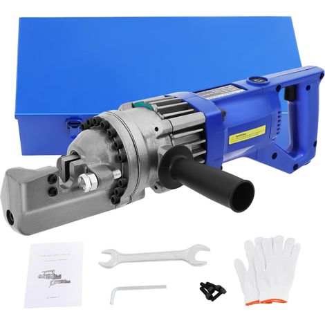 HAUTOUR Coupe-Fer à Béton Hydraulique, Rebar Cutter, Coupe-boulons électrique 900 W, 220-230 V, 2200 Tr/min, Coupe 4-16 mm en env. 2,5-3 s et Pression Hydraulique 70 MPa pour Chantier BTP (1/5)