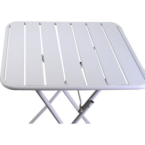 Klapptisch Weiß 60x60 cm h 72 cm aus Metall mod. Rovigo