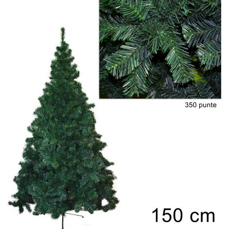 1PZ ALBERO DI NATALE VERDE - cm.150h. con 350 rami, base in metallo (1/2)