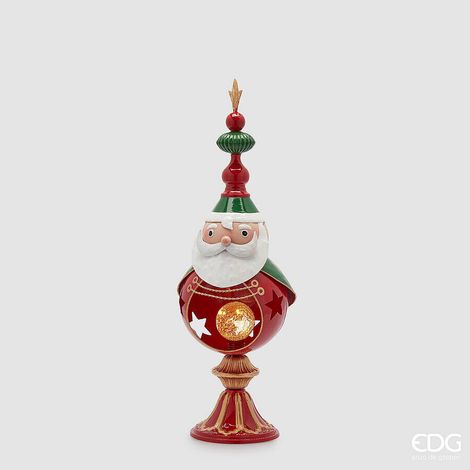 EDG Enzo De Gasperi Decoro Babbo Natale Led H 53 Cm D 16 Cm Green Red