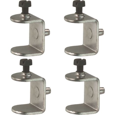 Cyclingcolors – Lot de 4 taquets en acier nickelé pour plateau bois 20mm – Charge jusqu'à 80kg – Vis de sécurité pour meubles et étagères (1/2)