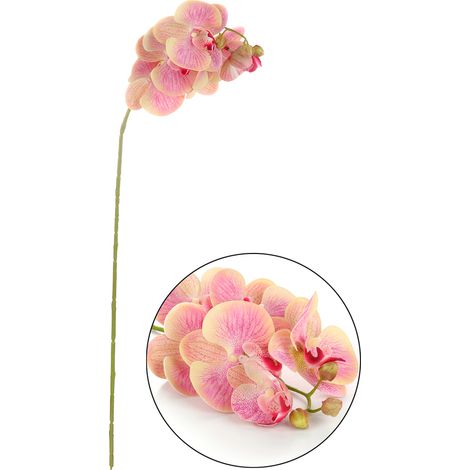 Simulation 3D Phalaenopsis 70 cm en tissu et plastique, fleur artificielle en spray pour bureaux, cafés (1/5)