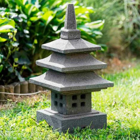 Lampe japonaise en pierre de lave 50cm déco zen