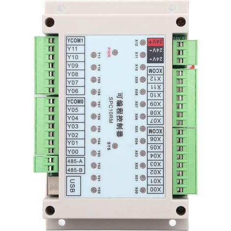 Controlador lógico programable (PLC), 13 entradas, 12 salidas, secuencia de sincronización, relé temporizador, control de salida lógica. (1/5)