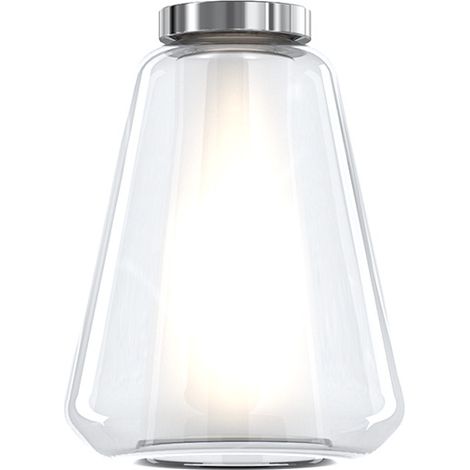 Plafoniera Contemporanea Double Skin Gamma Metallo Cromo Vetro Trasp. 1 Luce E27