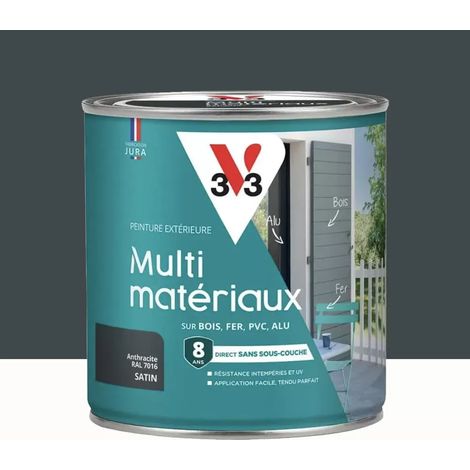 Peinture extérieure V33 Multi-matériaux Satin Anthracite 0,5 L (1/3)
