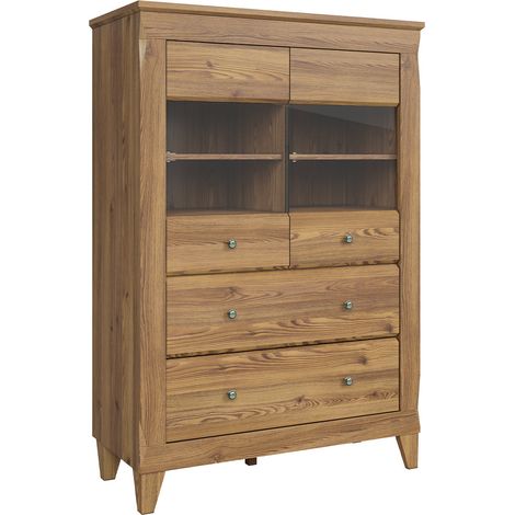 Geschirrschrank Raya mit 2 Schubladen und 2 Türen, Holzoptik, 150cm (1/5)
