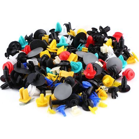Clips d'attache Auto 200 Pièces Assorties Rivets Clips pour Pare-chocs et Portes Plastique Robustes, 20 Tailles Kit Universel de Fixation Auto (1/5)