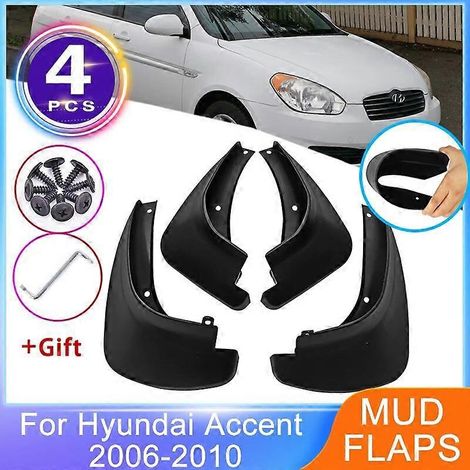 4 Stück Schmutzfänger für Hyundai Accent Verna 20062010, vorne und hinten, Spritzschutz, Kotflügelschutz, Radlaufschutz, Autozubehör