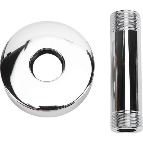 Bras de douche de plafond de 3 pouces, en acier inoxydable, droit, avec filetage NPT de 14 pouces et raccord de 1/2 pouce pour pommeau de douche standard, galvanisé. (1/5)