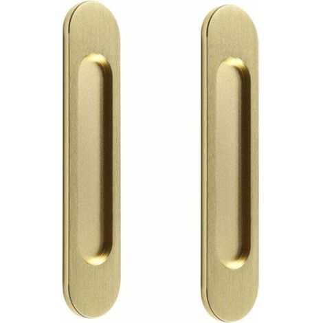 2 poignées ovales autocollantes en or de 15cm, poignée de porte coulissante en aluminium, pour portes de grange coulissantes, fenêtres et placards sans perçage