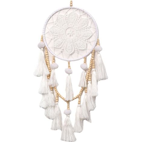 Lntyq Décoration Murale en macramé -Décoration bohémienne tissée - Attrape-rêves-Tapisserie Murale chi bohémienne en Coton - Cadeau pour la Maison,Le Salon, la Chambre à Coucher de fête Mariage