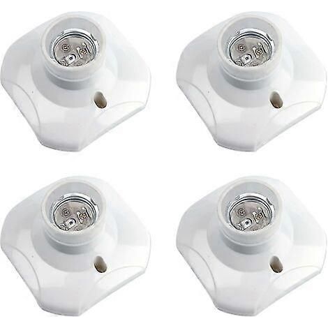 Douille à visser E27 pour plafond, douille E27 pour garage, 220 V, support pour ampoule LED, support de lampe mural en plastique blanc, lot de 4 (1/4)