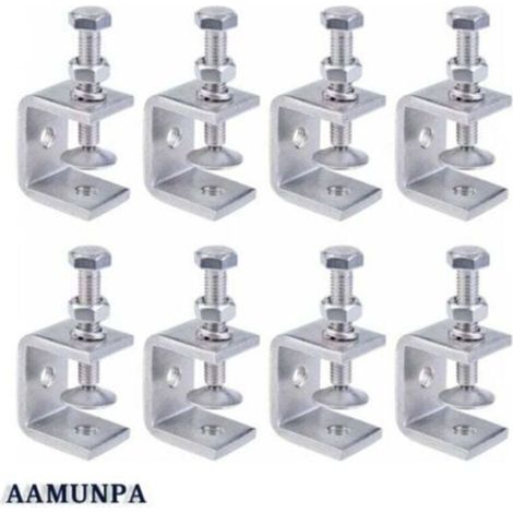 C-Clamps, 8 Pieces Heavy Duty C-Clamps in 304 Stainless Steel, Stainless Steel C-Clamps, Heavy Duty C-Clamp, Heavy Duty Stainless Steel Clamp for Woodworking, DIY (1/4)