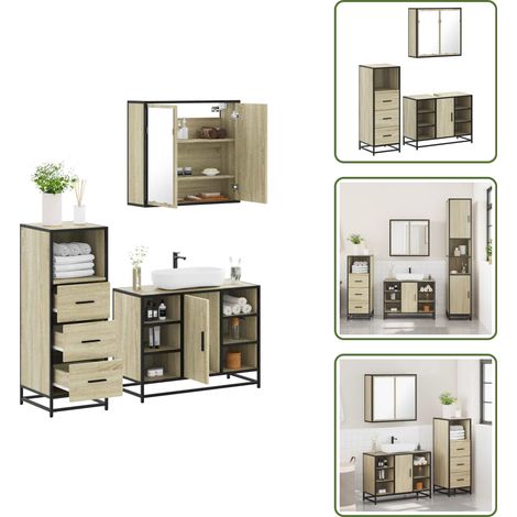 vidaXL Ensemble de meubles de salle de bain 3 pcs chêne sonoma