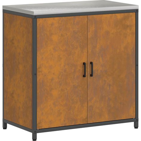 Maison Exclusive - Stoccaggio in cucina HATTEM Ruggine 90 x 50 x 92 cm Acciaio