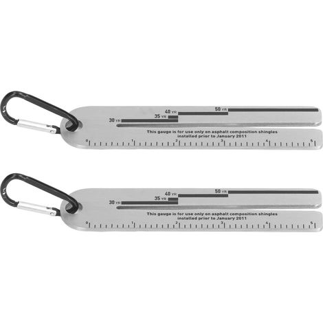 2Pcs Jauge de Bardeaux 5in, Outil Anticorrosion de Mesure d'Épaisseur pour Toiture en Fibre de Verre