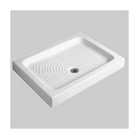 Piatto doccia rettangolare 80x120 cm. foro piletta Ø 60, colore bianco.
