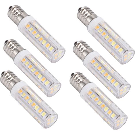 Lot de 6 ampoules LED E14 à 52 LED, 3 couleurs, 7 W, 220 V, pour lampe de table ou plafonnier, type long. (1/5)