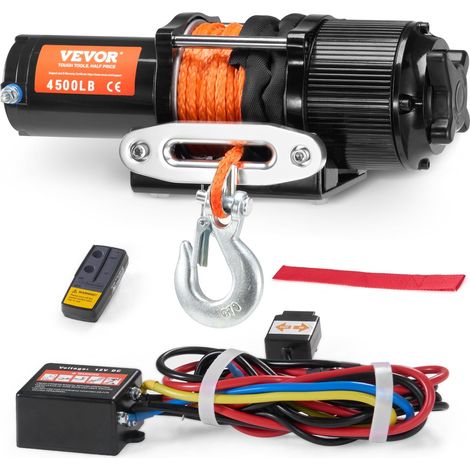 Treuil électrique pour quad/SSV, câble synthétique étanche, 2041,2 kg, télécommande (1/5)