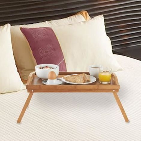 Plateau Petit-Déjeuner - Bambou - Dépliable - 50x30 cm - Élégant - Chic