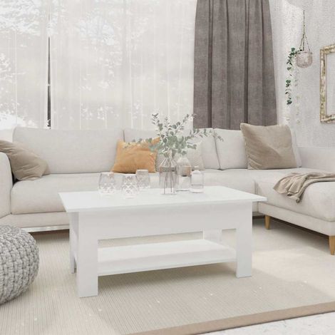 810253 vidaXL Coffee Table White 102x55x42 cm Engineered Wood (1/5)