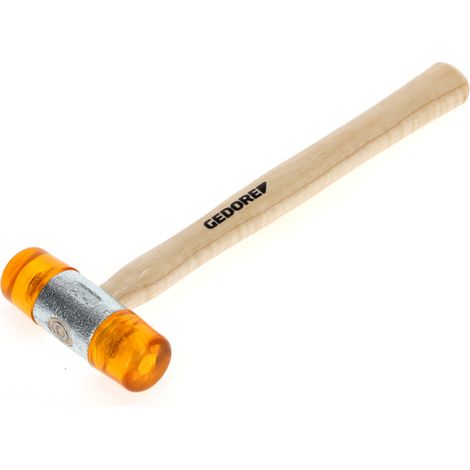 Gedore Plastikhammer, Ø 32 mm, Auswechselbare Köpfe aus Cellulose-Acetat, Robuster Stiel aus Esche (1/5)