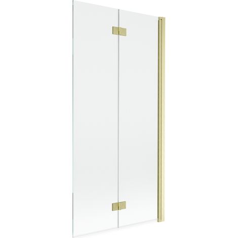 Mexen Mist Duschabtrennung 2-flügelig rechts 90 x 150 cm, transparent, gebürstetes Gold - 8A9-090-002-55-00-P (1/5)