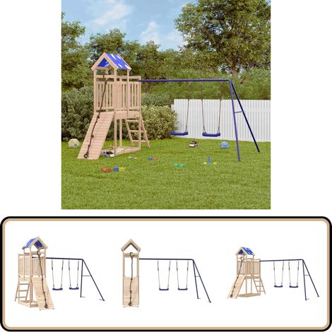 Spielturm Massivholz Kiefer - Holzspielplatz - Spielturm - Kiefernholz - Kindermöbel - Gartenspielgeräte