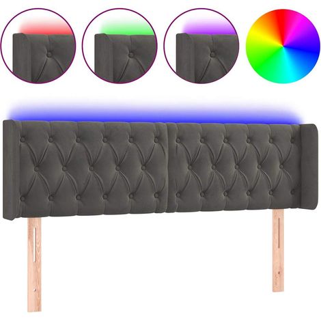 Maison Exclusive - Cabecero con LED de terciopelo gris oscuro 147 (1/5)