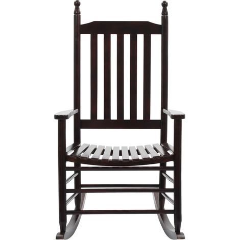 Chaise de jardin Chaise à bascule avec siège incurvé Marron Bois de peuplier (1/5)