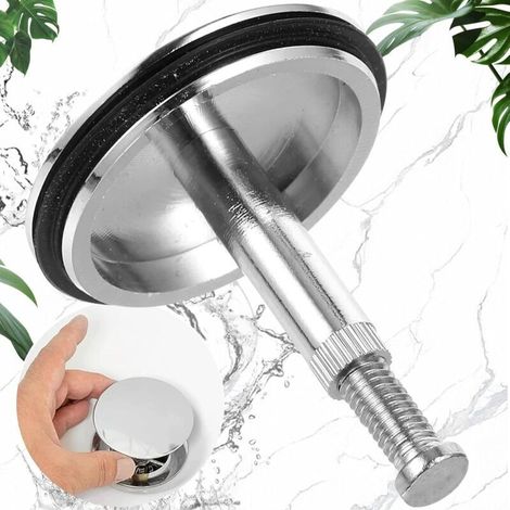 43-mm-Badewannen-Ablaufstopfen, Badewannen- und Waschbecken-Ablaufstopfen, höhenverstellbarer Ablaufstopfen für Badewanne, Küche und Waschbecken, 8 mm Schaftdurchmesser