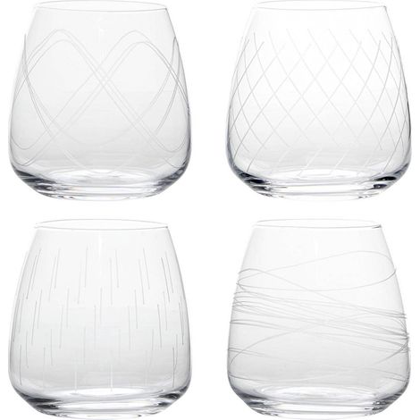 Set aus 4 niedrigen Talia-Bechern aus Kristallglas - Atmosphera créateur d'intérieur (1/5)