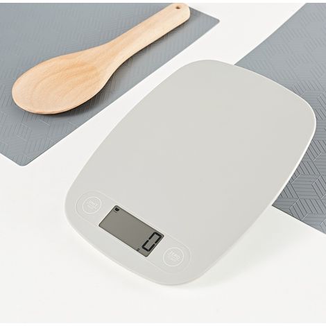 Digitale Küchenwaage – Waage zum Kochen, Backen und Zubereiten von Speisen, wiegt in Gramm, Pfund und Unzen, Grau
