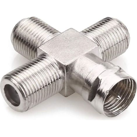 Coupleur d'extension coaxial F à mâle à 3 femelles pour adaptateur coaxial de diffusion TV, câble coaxial d'antenne TV-1pack (1/5)