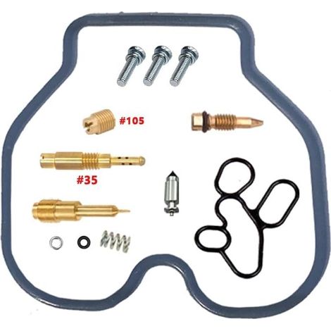 Kit de réparation de carburateur pour FS125 2001-2008 125 cm³ Kit de base Compatible FS125 monocylindre 125 cm³ joints en nitrile résistant à l'essence, gicleurs en laiton de précision, joints d'é (1/2)