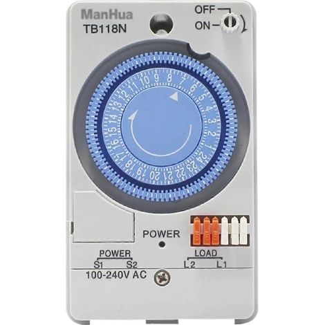 TB118N Wasserdichter mechanischer DIN-Schienen-Zeitschalter AC 100–240 V mit Schutzabdeckung für Beleuchtung