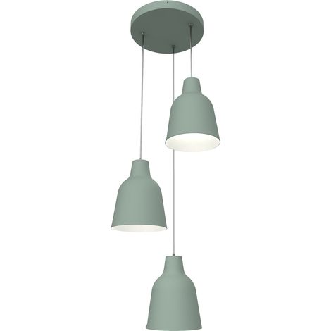 LUMICOM  DONG Sospensione a composizione, 3X E27, max 42W, metallo, verde iceberg/bianco, D.35cm