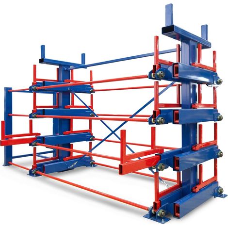 RR Industrietechnik Roll-Aus-Regal einseitg Typ RRA-D25 2x4 Lagerebenen plus Dachablage 1500kg Traglast pro Arm (1/2)