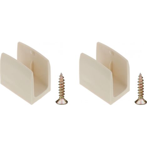 cyclingcolors 2 x Clip di blocco manovella otturatore Rotolante beige Supporto guida in plastica 15 mm - 18 mm universale finestra a vite (1/5)