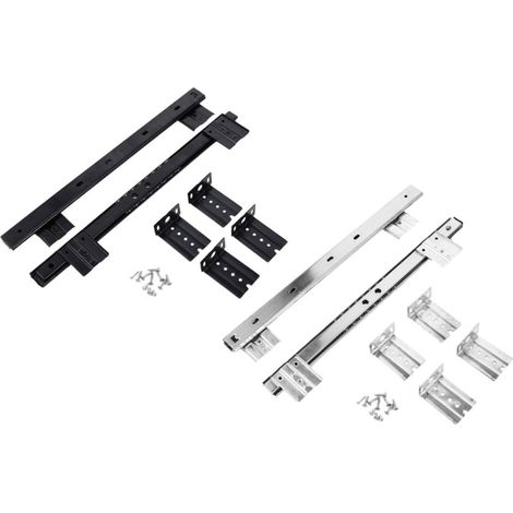 Mipcase Lot de 2 glissières à roulement pour tiroir clavier bureau, (1/5)