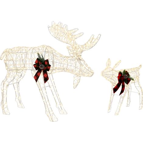 Moose Christmas Decoration 2 pcs White 120 x 27 x 105 cm vidaXL (1/5)